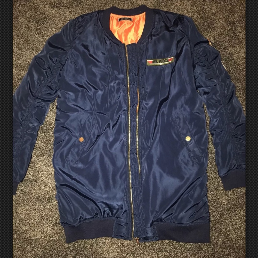 EUC WOMENS BOMBER LEXI DREW JACKET AIR FORCE THEME